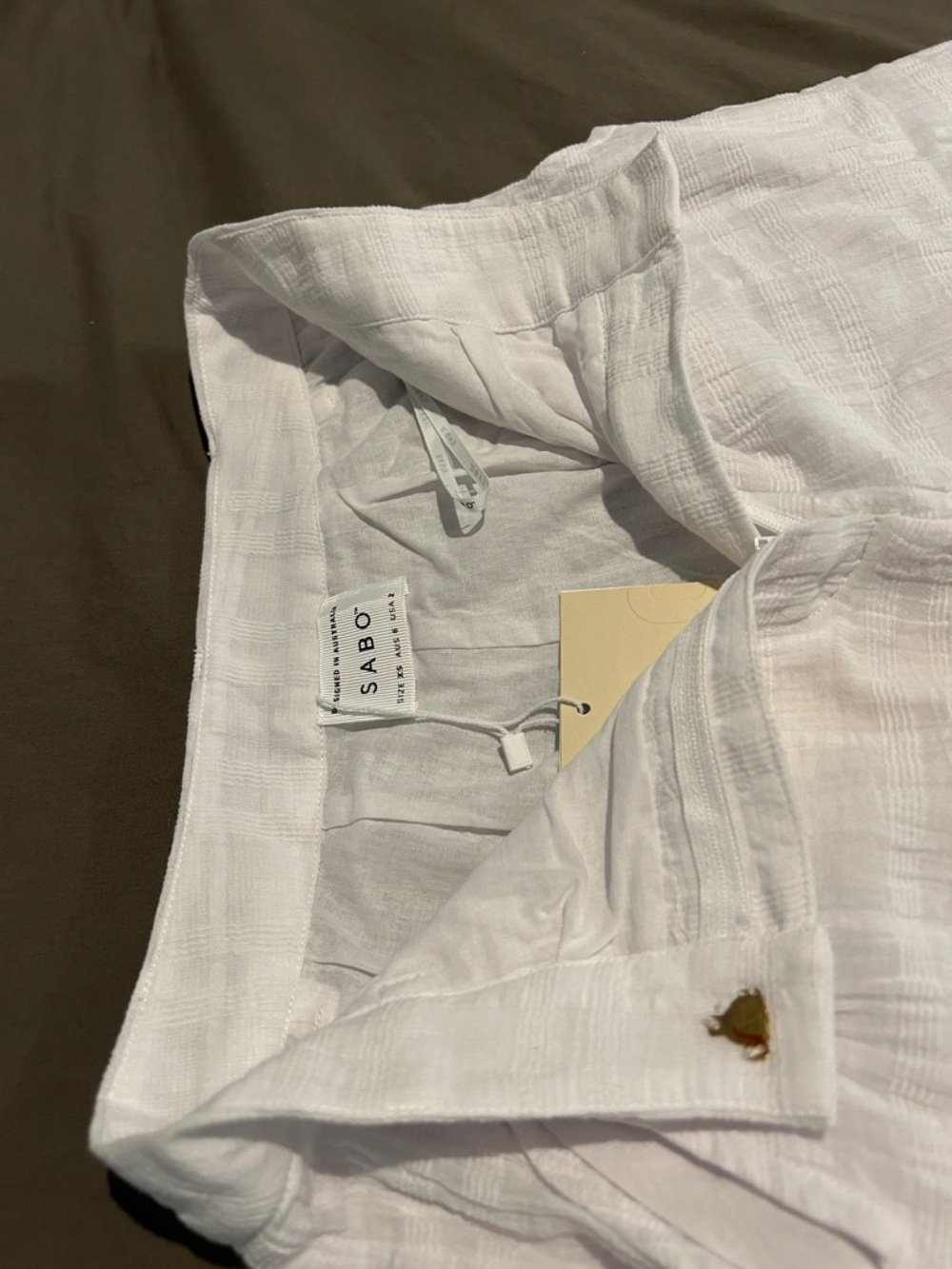 Sabo Skirt White High-Rise Wide-Leg Linen-Blend Pants - Picture 4 of 5